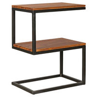 Beistelltisch natur schwarz pulverbeschichtet Echtholz Metall B/H/T: ca. 45x60x30 cm Beistelltisch S-Form - natur/schwarz (45,00/60,00/30,00cm) - Wohnling
