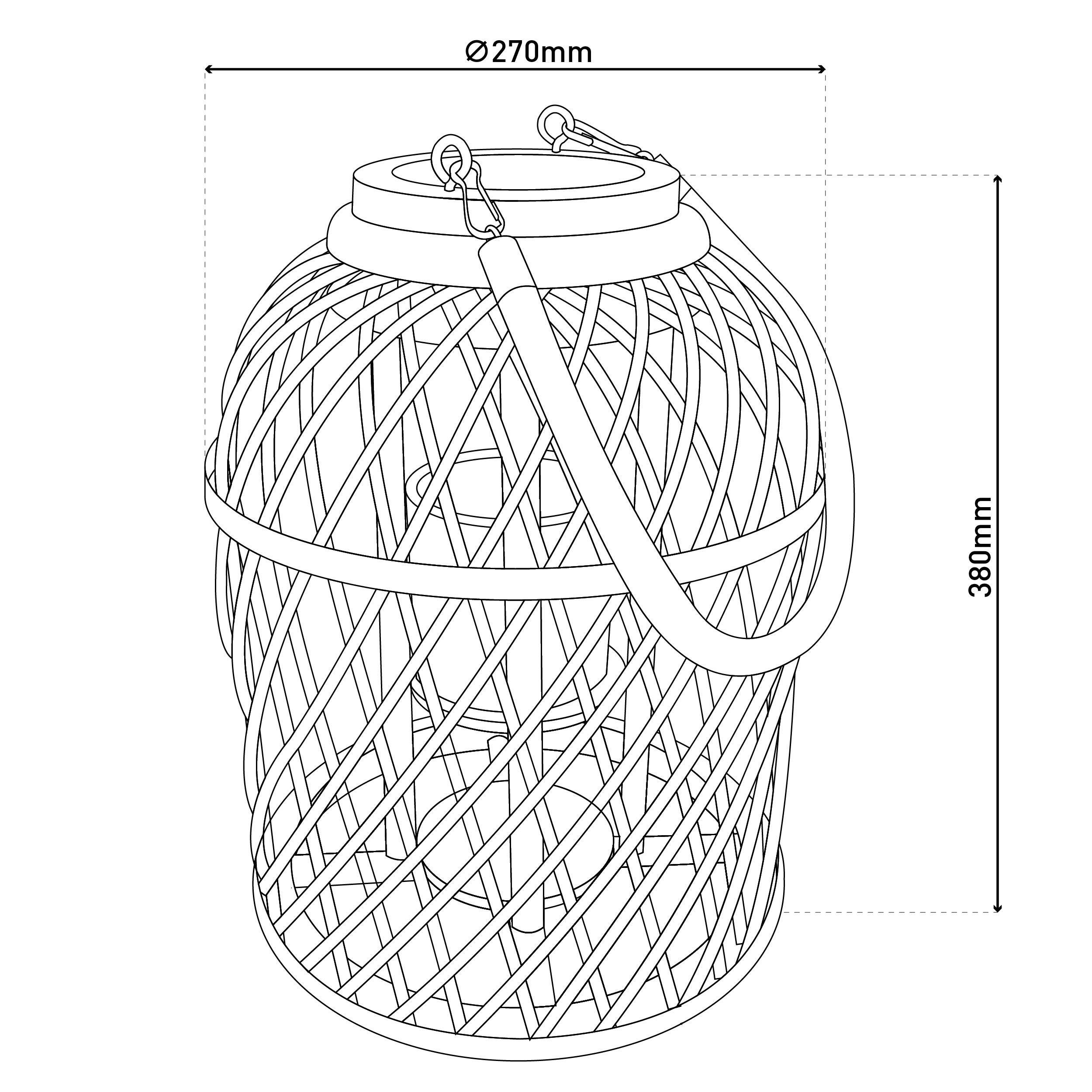 LED-Solarleuchte natur Bambus B/H/T/D: c...