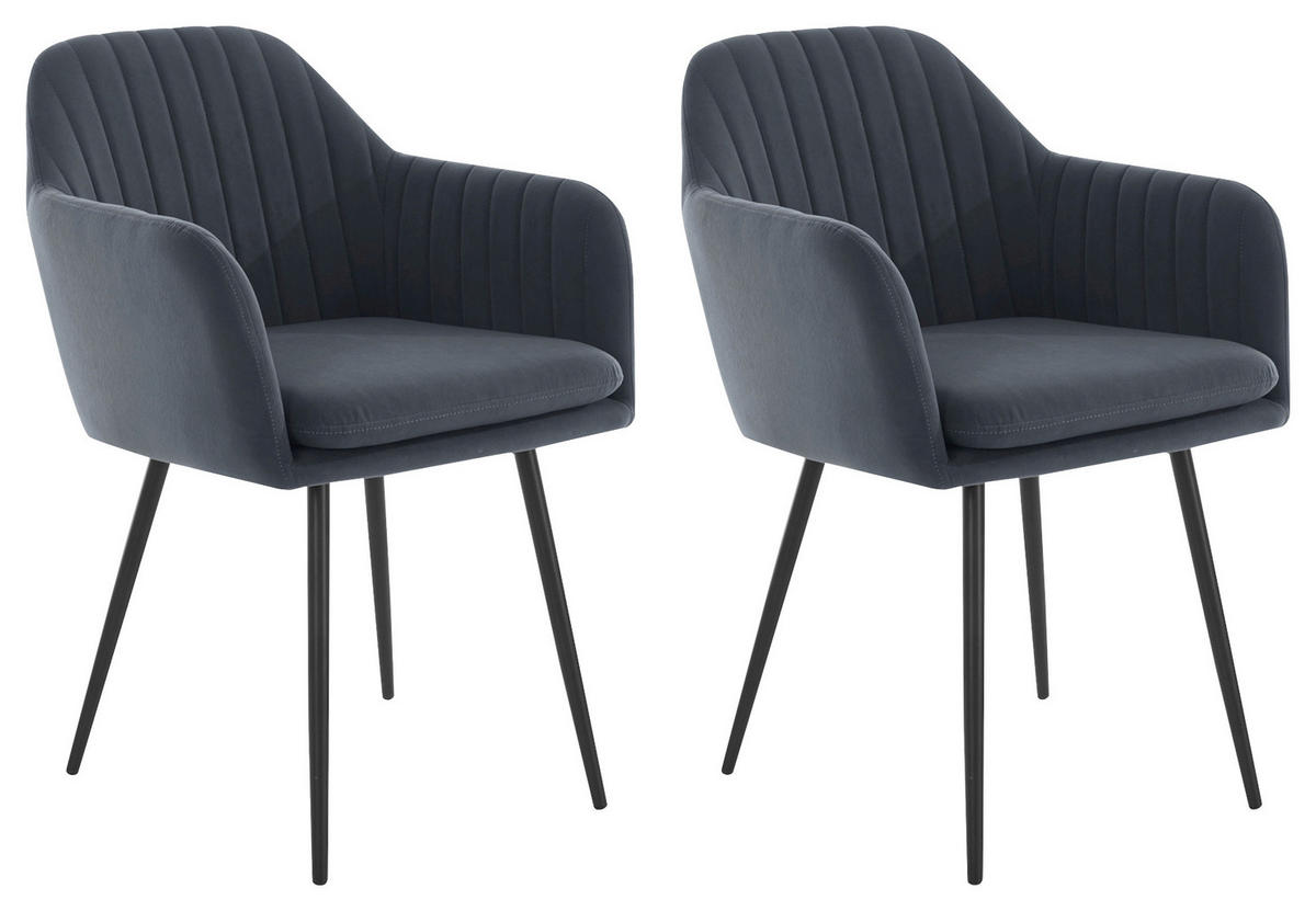 Hela Sessel MILA I S grau Velourstoff B/H/T: ca. 59x84x66 cm MILA I S - schwarz/grau (59,00/84,00/66,00cm) - Hela