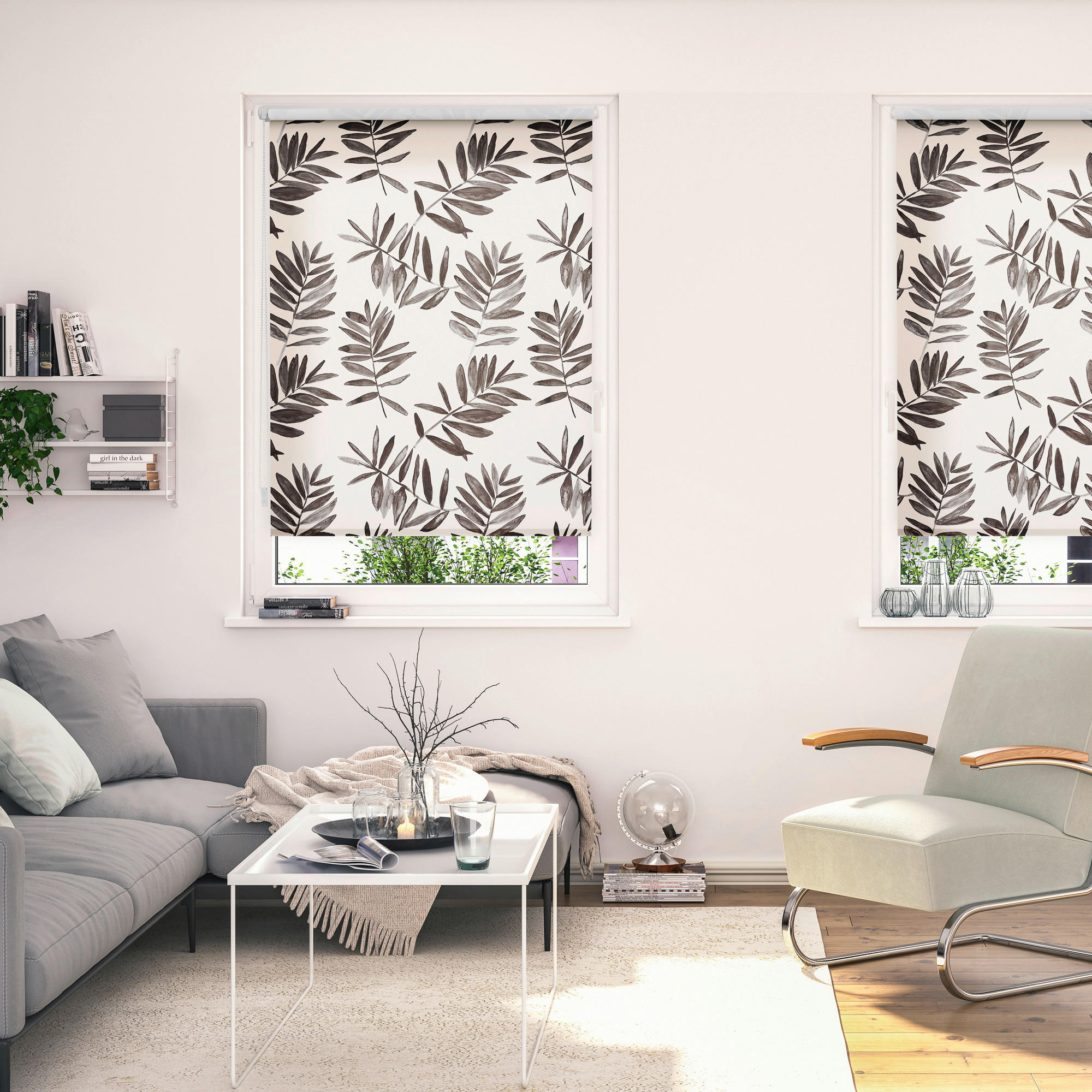 LICHTBLICK Rollo Black Watercolor schwarz B/L: ca. 60x150 cm Black Watercolor - schwarz (60,00/150,00cm) - LICHTBLICK