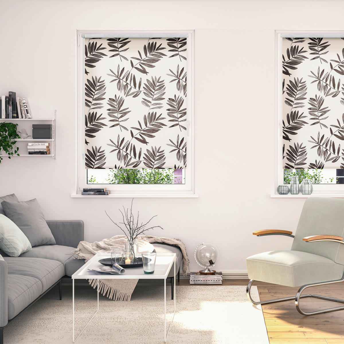 Rollo Black Watercolor schwarz B/L: ca. 90x150 cm Black Watercolor - schwarz (90,00/150,00cm) - LICHTBLICK