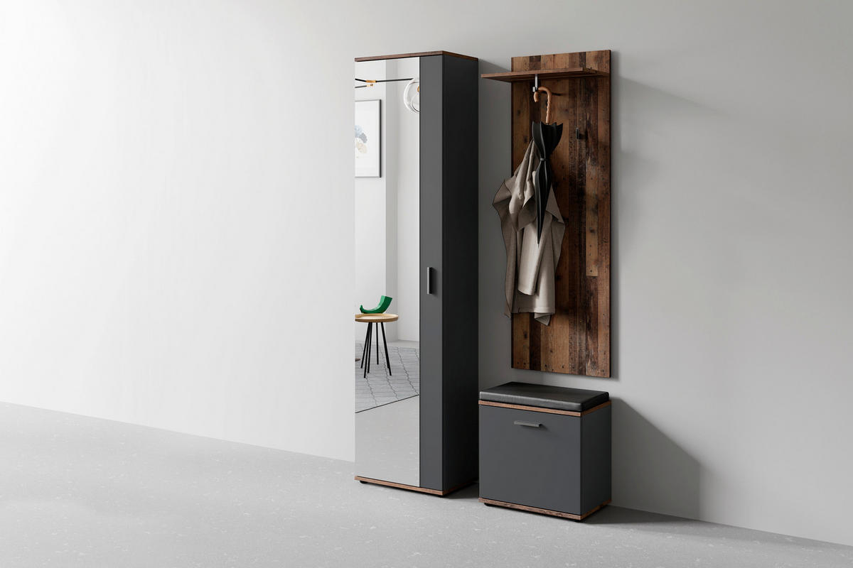Garderobenset JAKOB Set 3-tlg. anthrazit JAKOB Set 3-tlg. - anthrazit - byLIVING