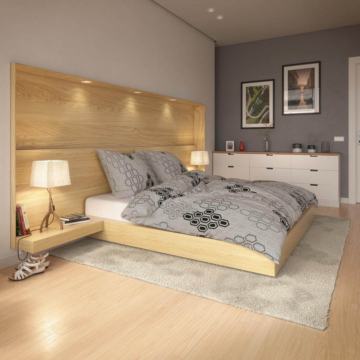 Baumwoll Bettwäsche Cotton touch Bettwäsche_Cotton-Touch-Wabe - schwarz/grau (135,00/200,00cm) - Sensation