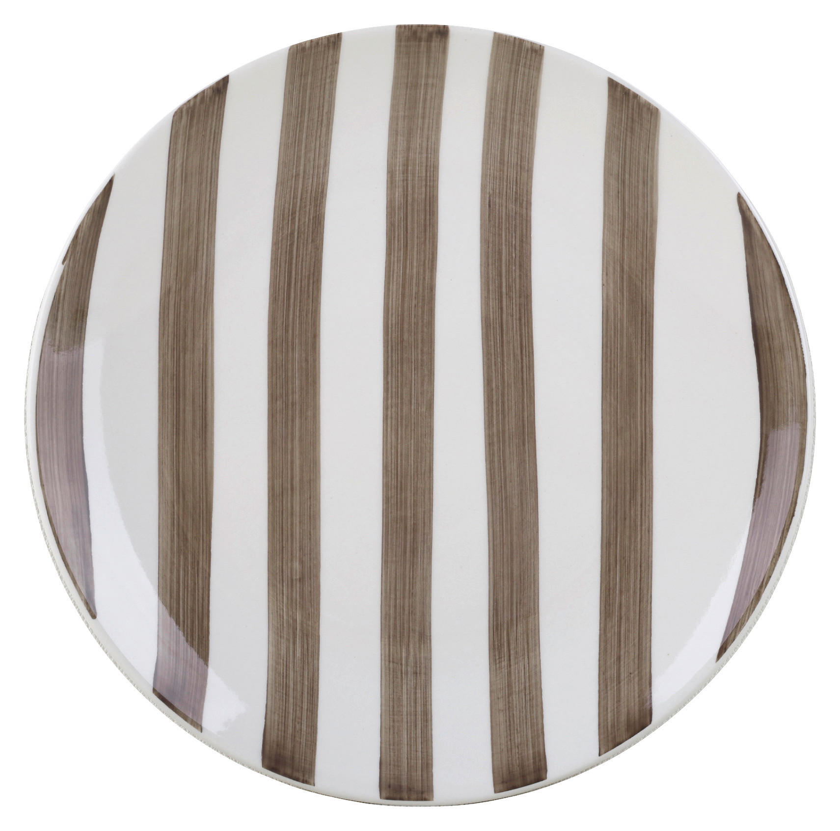 Teller braun Keramik H/D: ca. 2,8x27 cm Essteller_Stripes braun - braun/weiß (27,00/2,80cm)