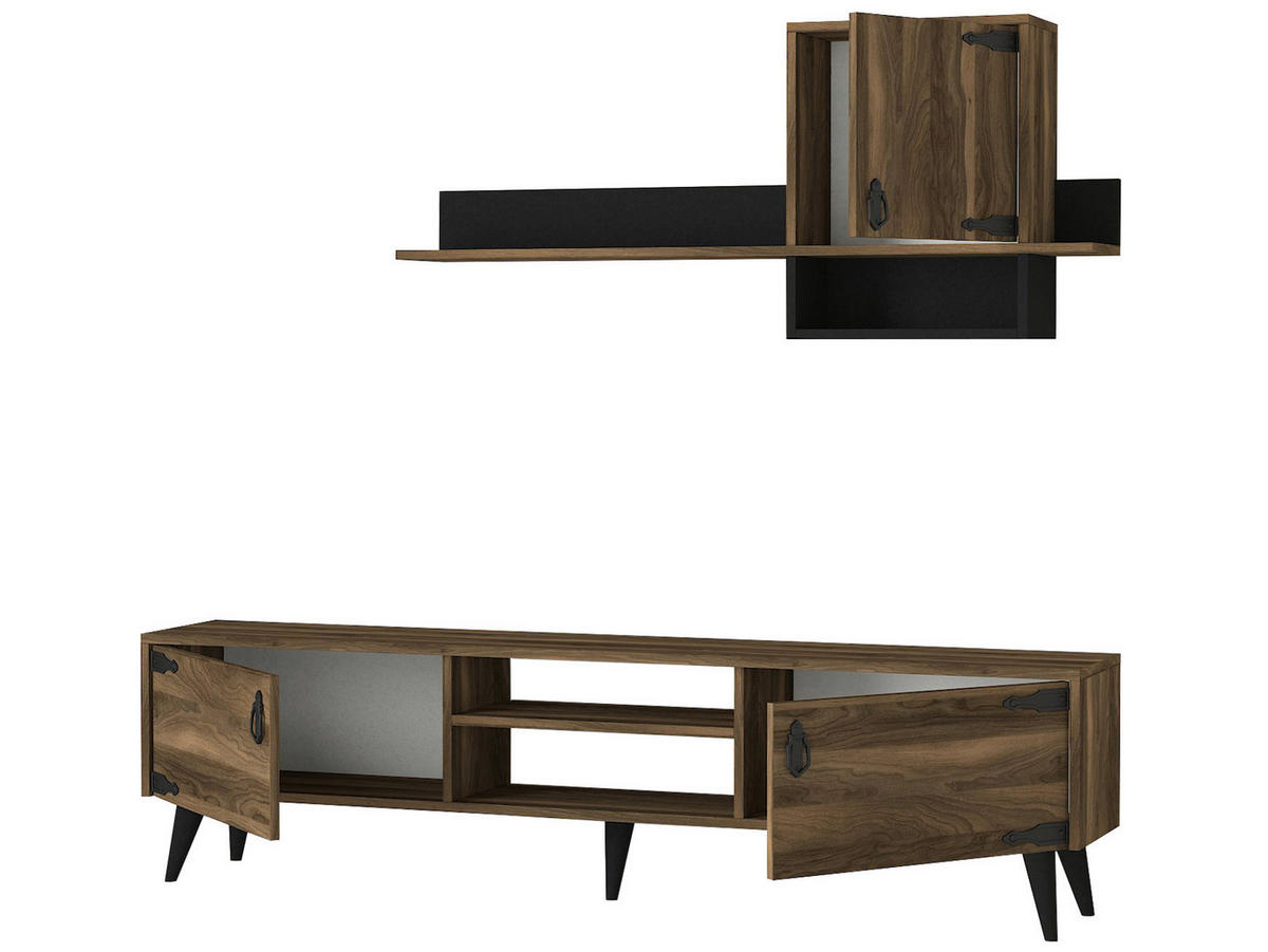 Wohnwand Anthes walnuss Nachbildung B/H/T: ca. 180x41x30 cm Anthes - walnuss (180,00/41,00/30,00cm) - moebel17