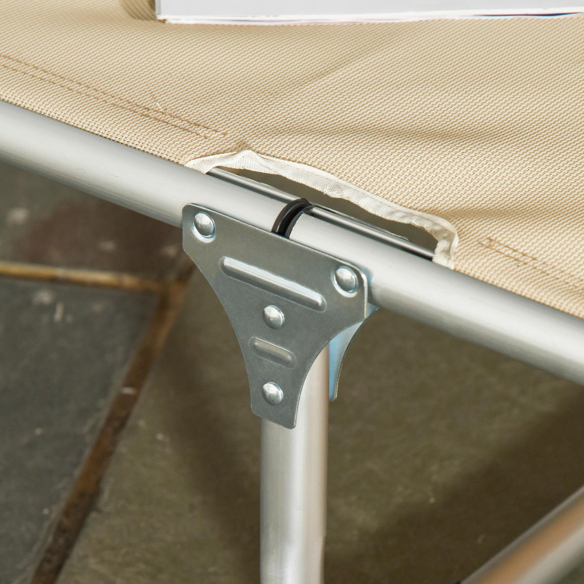 Outsunny Gartenliege beige Aluminium B/H/L: ca. 60x28x189 cm Gartenliege - beige (189,00/60,00/28,00cm) - Outsunny