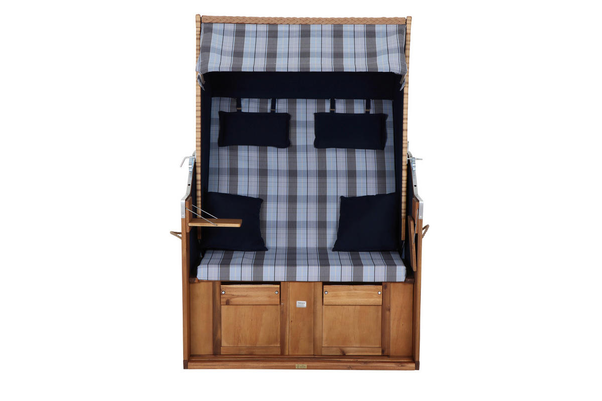 TRENDY by deVries Strandkorb blau Akazie B/H/L: ca. 120x165x80 cm Strandkorb_TRENDY_by_deVries - blau (80,00/120,00/165,00cm) - TRENDY by deVries