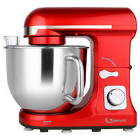 Topmatic Küchenmaschine PKM-1400.3 rot silber Kunststoff Edelstahl B/H/L: ca. 22,5x31,5x38 cm Küchenmaschine PKM-1400.3 - rot/silber (38,00/22,50/31,50cm) - Topmatic