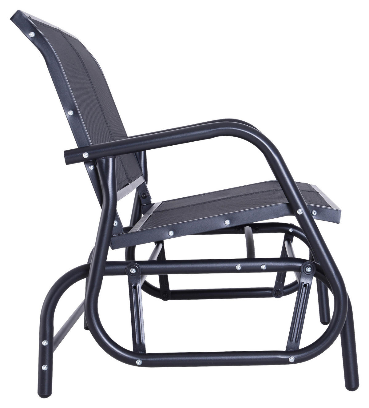 HOMCOM Schaukelbank schwarz Stahl B/H/L: ca. 123x88x80 cm Schaukelbank - schwarz (80,00/123,00/88,00cm) - HOMCOM