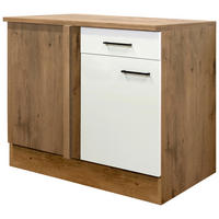 Eckunterschrank Avila Magnolie matt B/H/T: ca. 110x85x60 cm Avila - schwarz/Magnolie (110,00/85,00/60,00cm) - Flex-Well