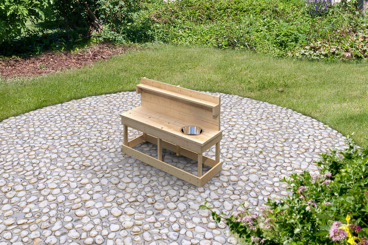 Karibu Matschküche Sandy natur Holz Sandy - natur - Karibu