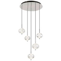 GLOBO LED-Pendelleuchte Chrom klar Metall Acryl H/D: ca. 150x57 cm AIDA - klar/Chrom (57,00/150,00cm) - GLOBO