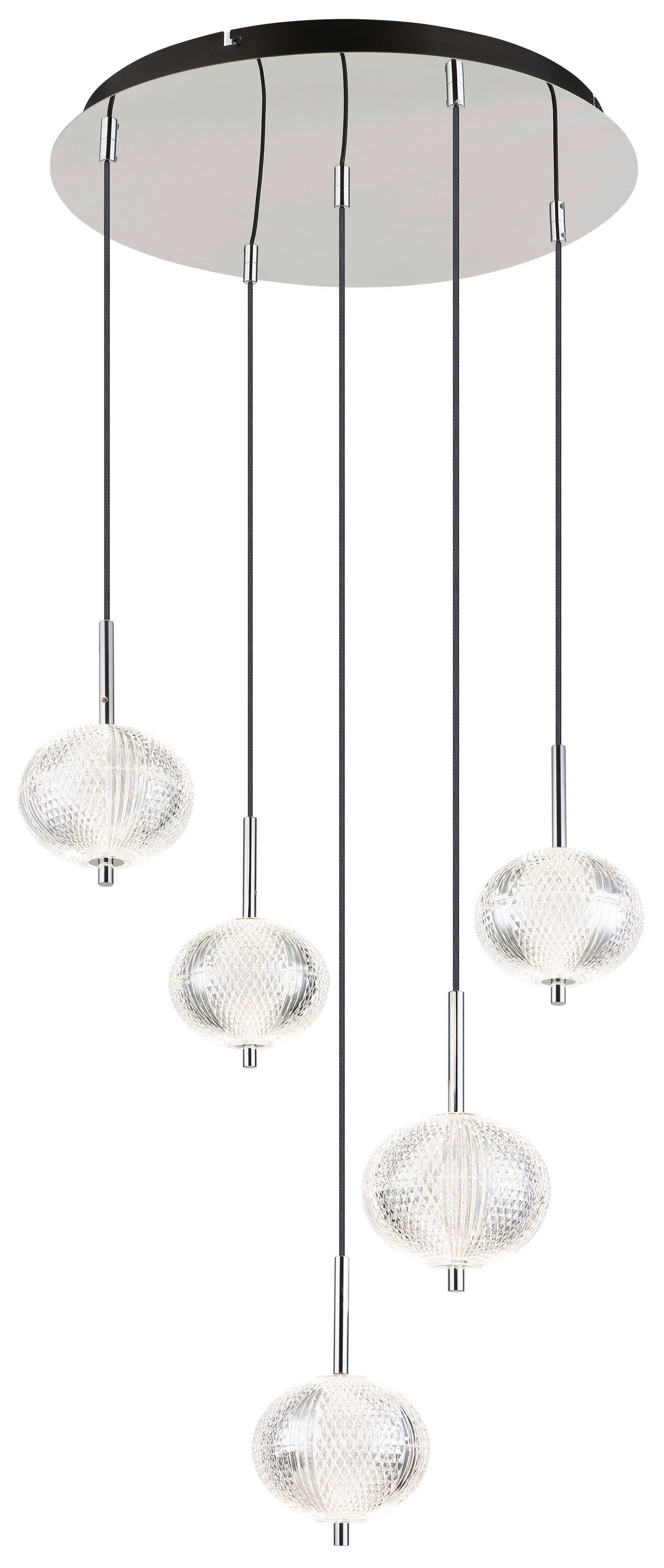 GLOBO LED-Pendelleuchte Chrom klar Metall Acryl H/D: ca. 150x57 cm AIDA - klar/Chrom (57,00/150,00cm) - GLOBO