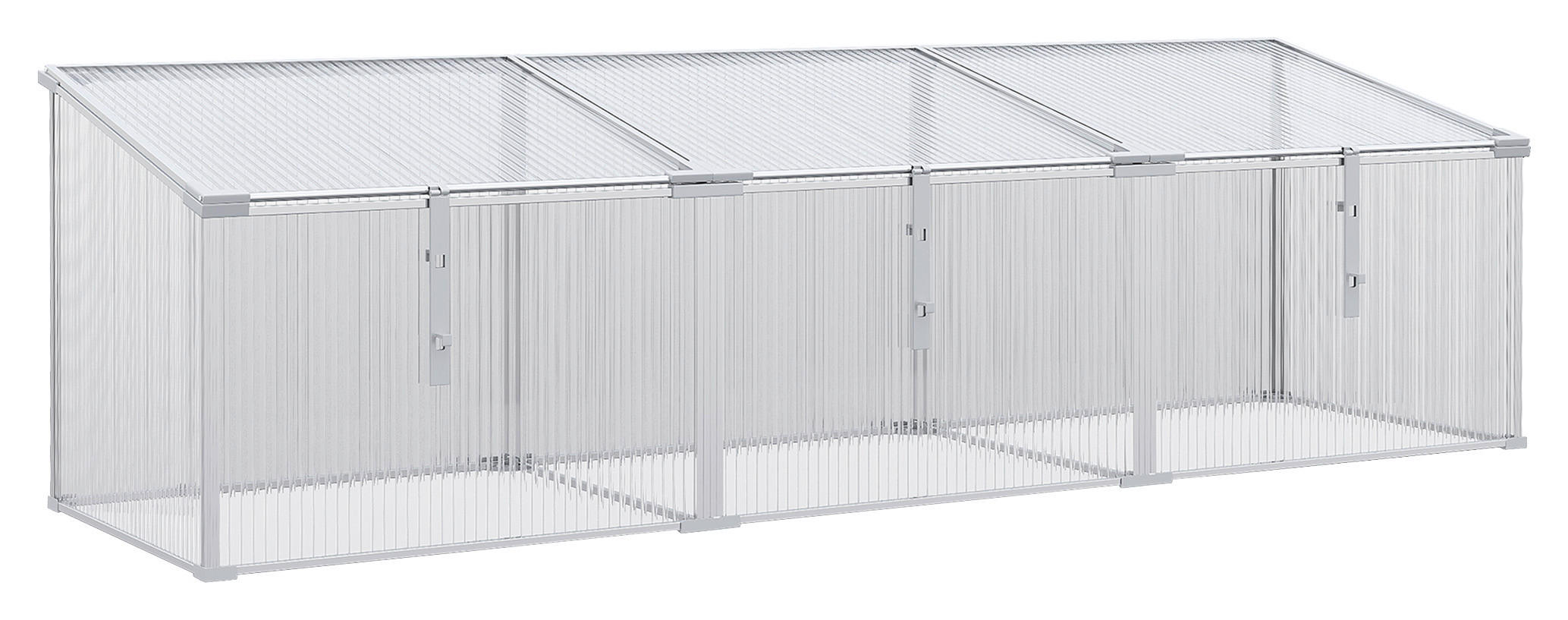 Outsunny Gewächshaus B/H/L: ca. 51x180x51 cm Frühbeet - silber (51,00/51,00/180,00cm) - Outsunny