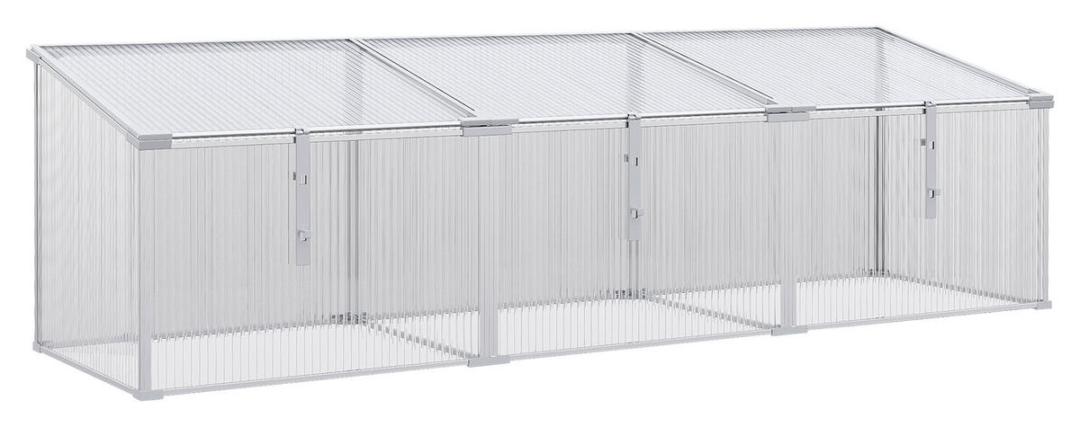 Outsunny Gewächshaus B/H/L: ca. 51x180x51 cm Frühbeet - silber (51,00/51,00/180,00cm) - Outsunny