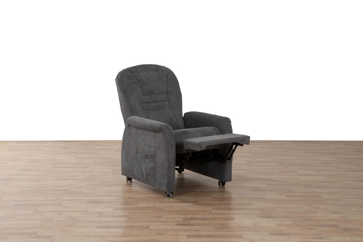 TV-Sessel Uno dunkelgrau Microfaser B/H/T: ca. 78x114x88 cm Uno - schwarz/dunkelgrau (78,00/114,00/88,00cm)