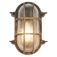 Searchlight Außenleuchte transparent schwarz Glas Stahl B/H/T: ca. 16x25x10,5 cm E27 1 Brennstellen Bulkhead - schwarz/transparent (16,00/25,00/10,50cm) - Searchlight