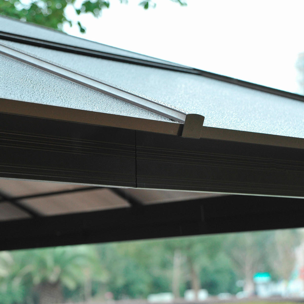 Outsunny Pavillon braun Aluminium B/H/L: ca. 360x265x420 cm Gartenpavillon - braun/beige (420,00/360,00/265,00cm) - Outsunny