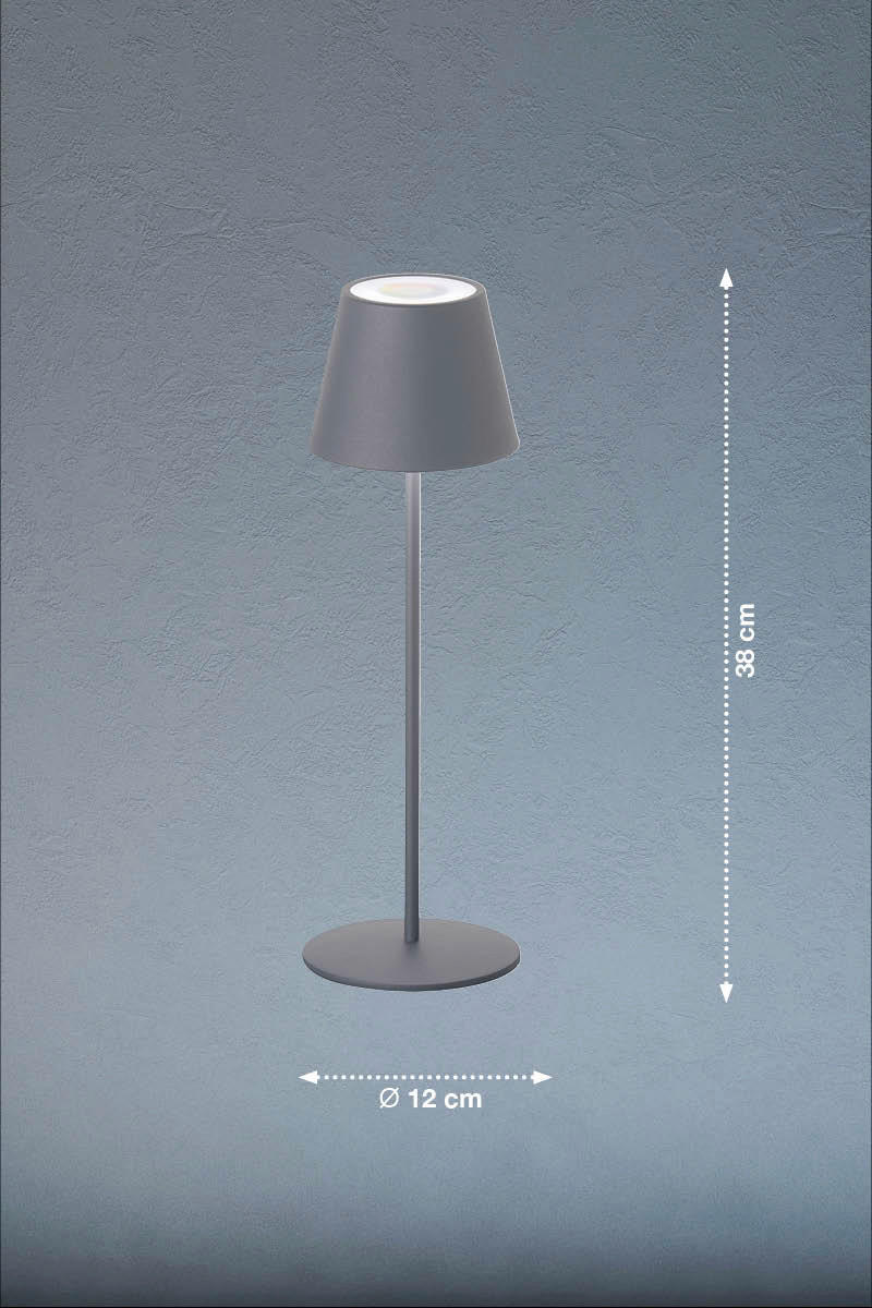 easy! by FHL Tischleuchte 850212 Cosenza grau Metall H/D: ca. 38x12 cm 1 Brennstellen Cosenza - grau (12,00/38,00cm) - easy! by FHL