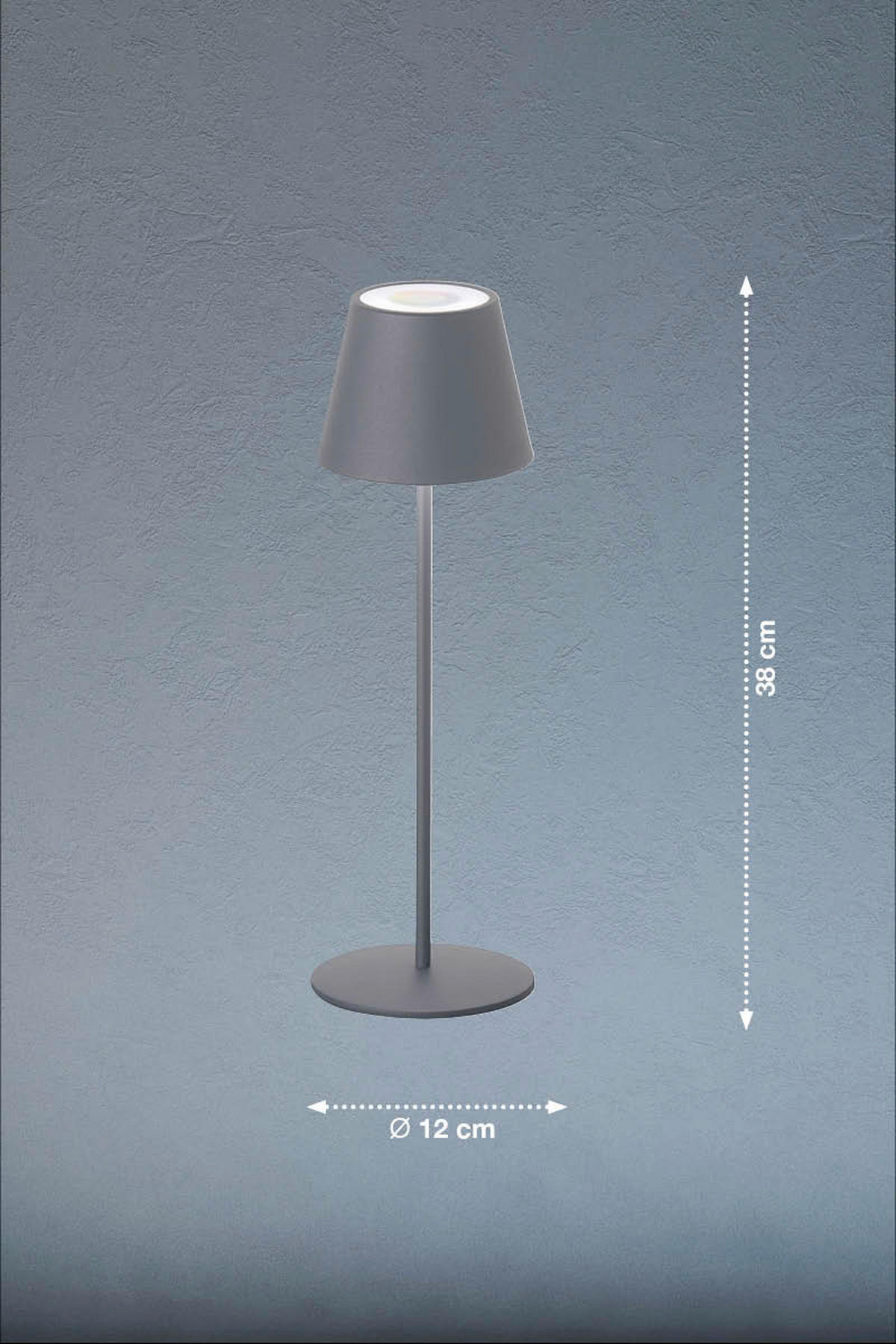 easy! by FHL Tischleuchte 850212 Cosenza grau Metall H/D: ca. 38x12 cm 1 Brennstellen Cosenza - grau (12,00/38,00cm) - easy! by FHL