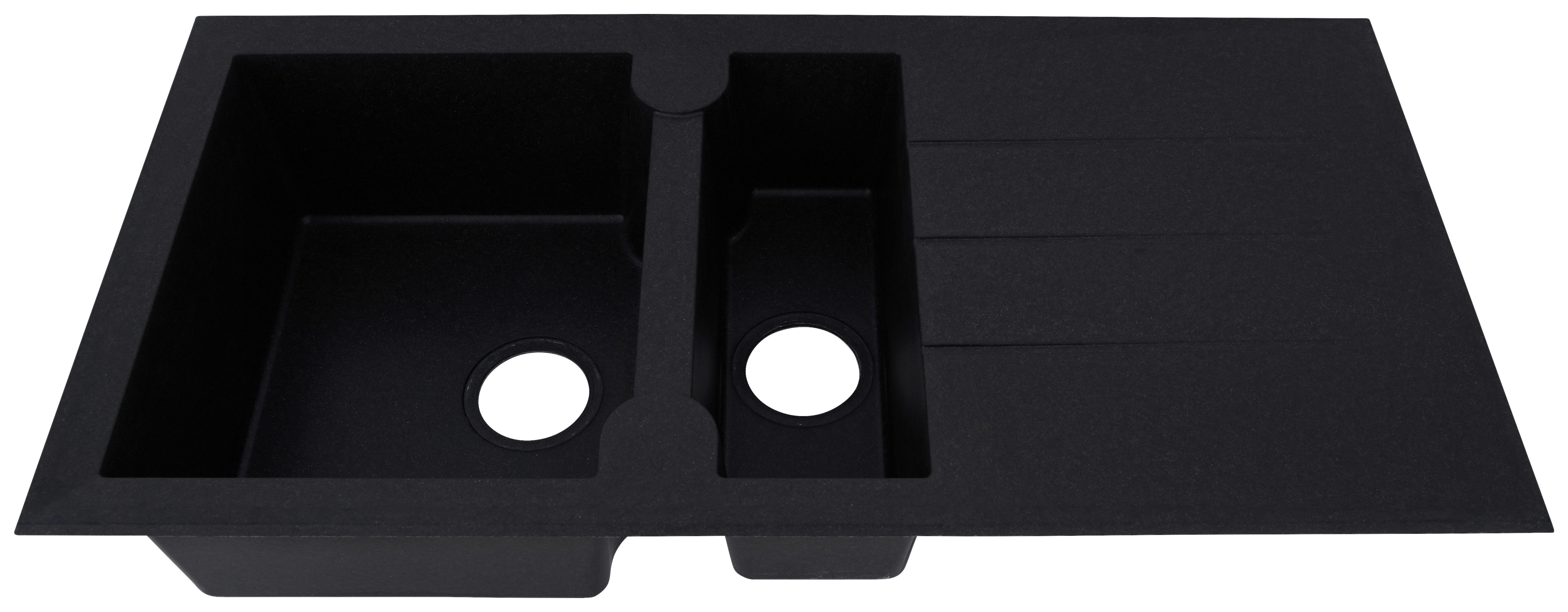 Respekta Einbauspüle Alineo 100 x 50 S schwarz Quarzolite B/H/T: ca. 100x21x50 cm Alineo 100 x 50 S - schwarz (100,00/21,00/50,00cm) - Respekta