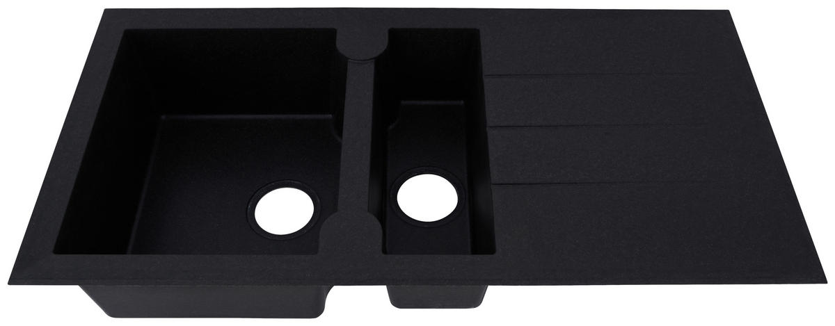 Respekta Einbauspüle Alineo 100 x 50 S schwarz Quarzolite B/H/T: ca. 100x21x50 cm Alineo 100 x 50 S - schwarz (100,00/21,00/50,00cm) - Respekta