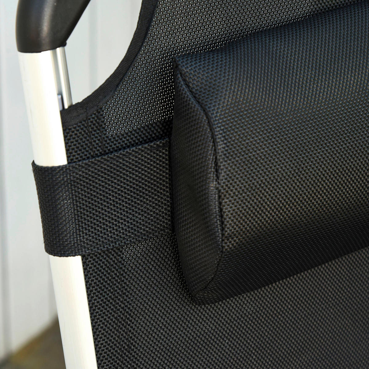 Outsunny Sonnenliege mit Kopfkissen schwarz Aluminium B/H/L: ca. 60x76x170 cm Sonnenliege mit Kopfkissen - schwarz (170,00/60,00/76,00cm) - Outsunny