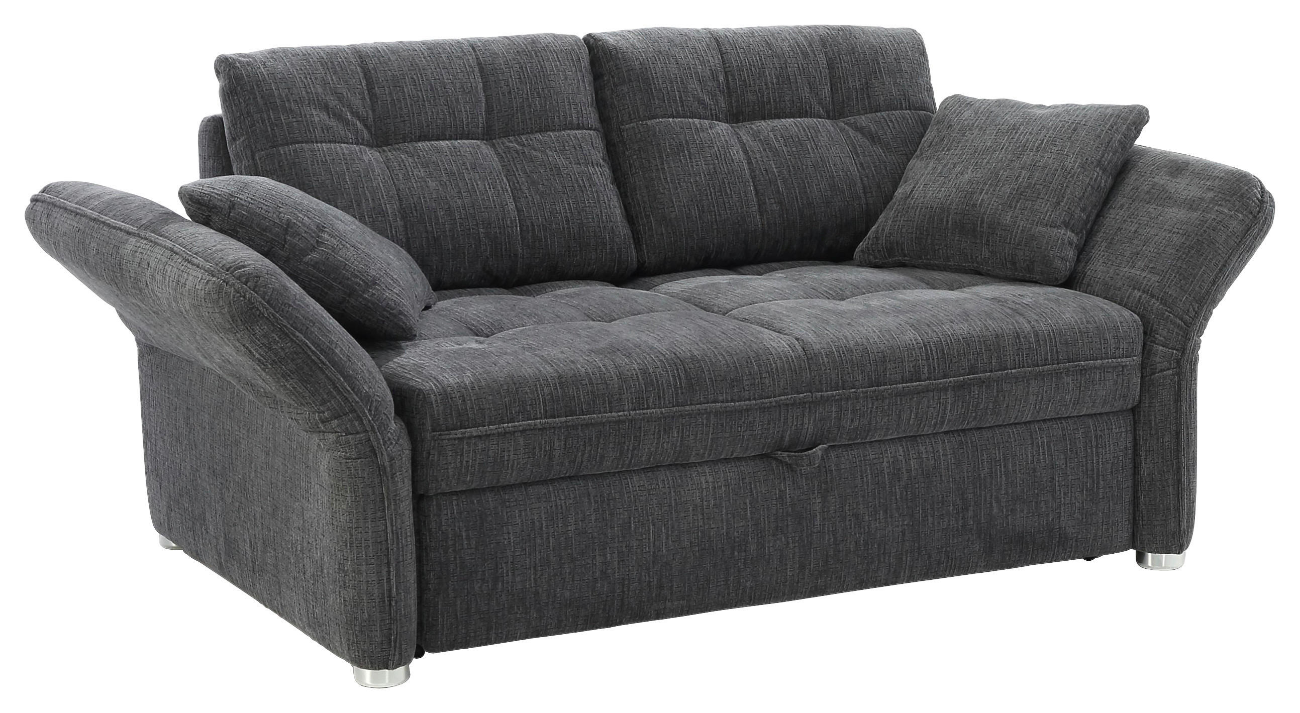 Schlafsofa  grau B/H/T: ca. 191x84x105 cm Leon_Schlafsofa 443/09-443/09 - Chrom/grau (191,00/84,00/105,00cm)