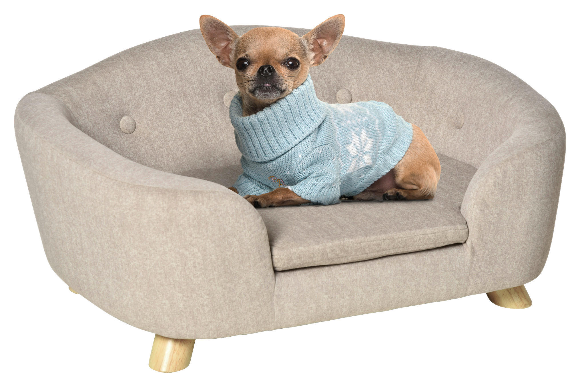 PawHut Hundebett weiß Kiefer B/H/L: ca. 47x30x70 cm günstig online kaufen