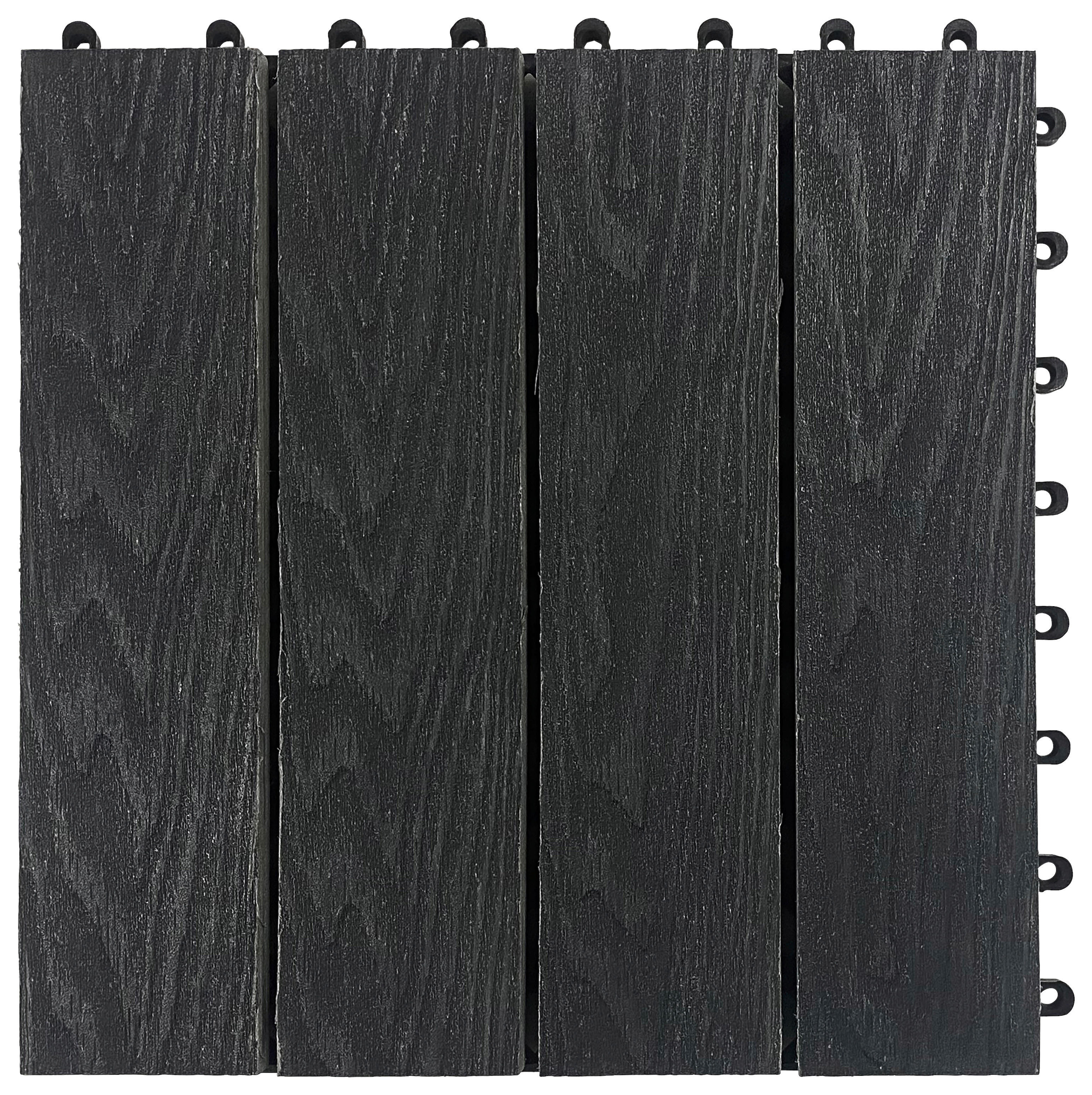 Terrassenfliese WPC, 6 Stück im Paket anthrazit B/L: ca. 30x30 cm WPC, 6 Stück im Paket - anthrazit (30,00/30,00cm)