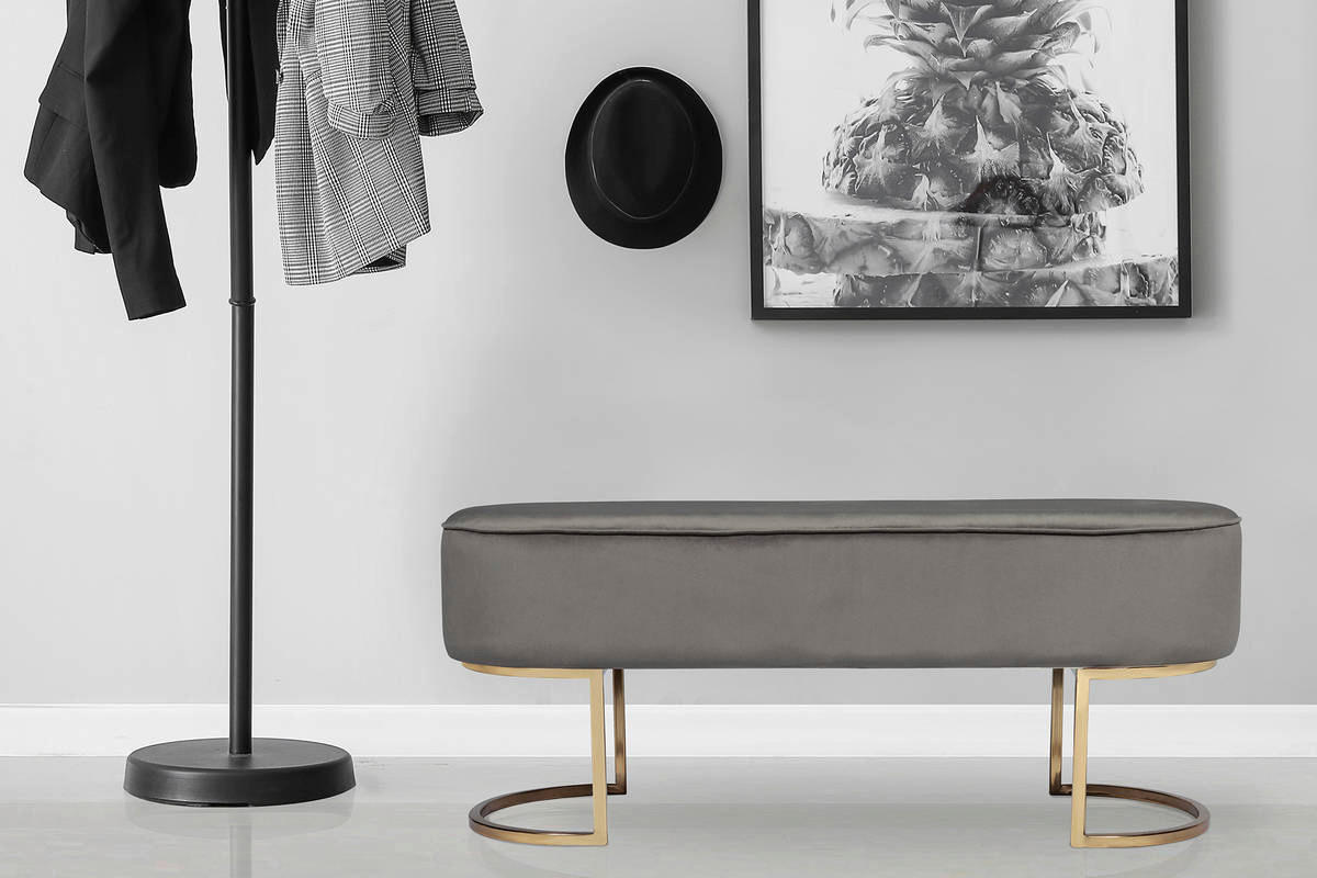 Sitzbank Athea 200 grau B/H/T: ca. 40x42x105 cm Athea 200 - gold/grau (40,00/42,00/105,00cm) - 360 Living