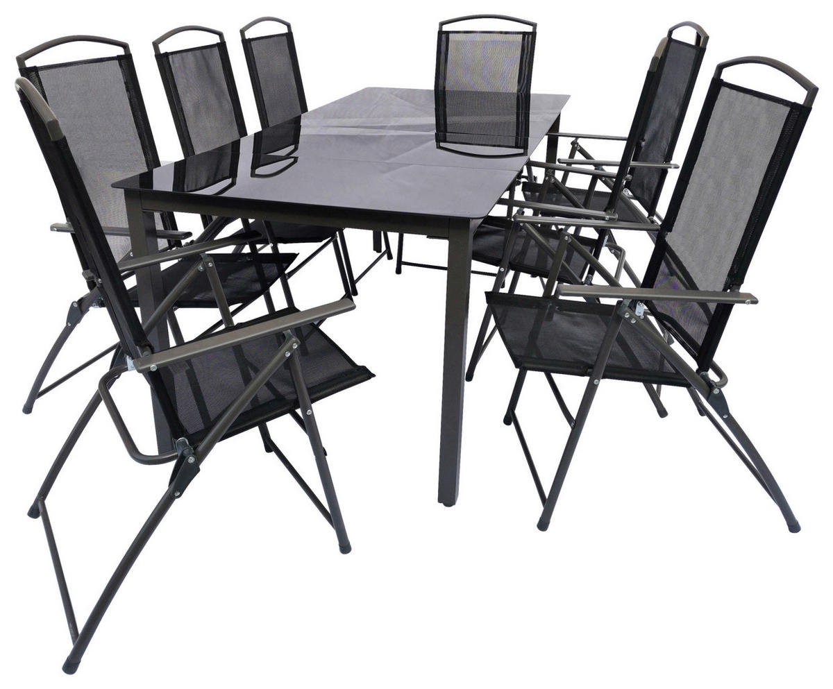 VCM Gartensitzgruppe anthrazit Metall B/H/L: ca. 190x76x80 cm Gartensitzgruppe - anthrazit (80,00/190,00/76,00cm) - VCM