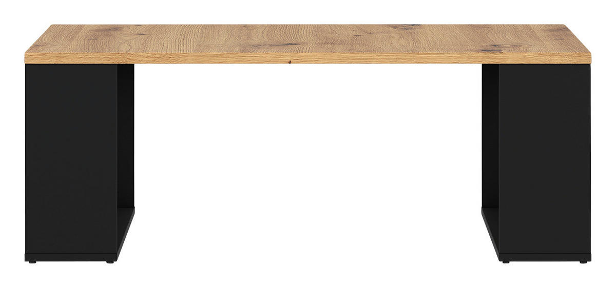Couchtisch Zentaro Eiche Artisan Nachbildung B/H/T: ca. 110x41x67 cm Zentaro - Eiche/schwarz (110,00/41,00/67,00cm)