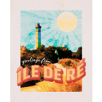Komar Poster Vintage Travel le de Ré Leuchtturm B/L: ca. 40x50 cm Vintage Travel le de Ré - (40,00/50,00cm) - Komar