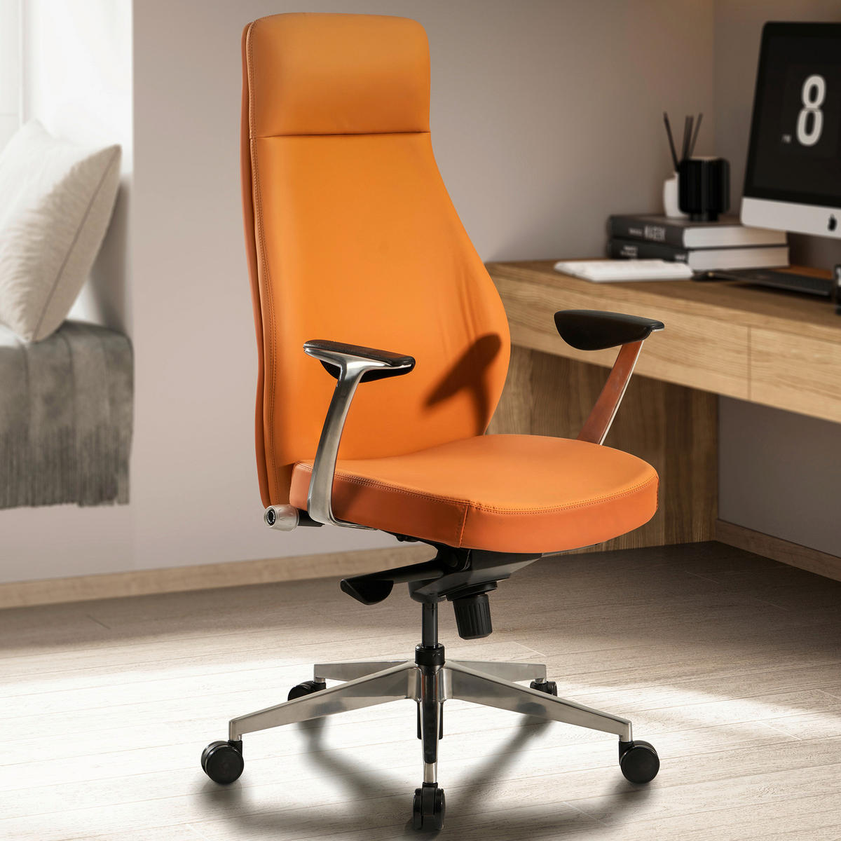 Drehstuhl braun Bürostuhl - braun (74,00/125,00/74,00cm) - Amstyle