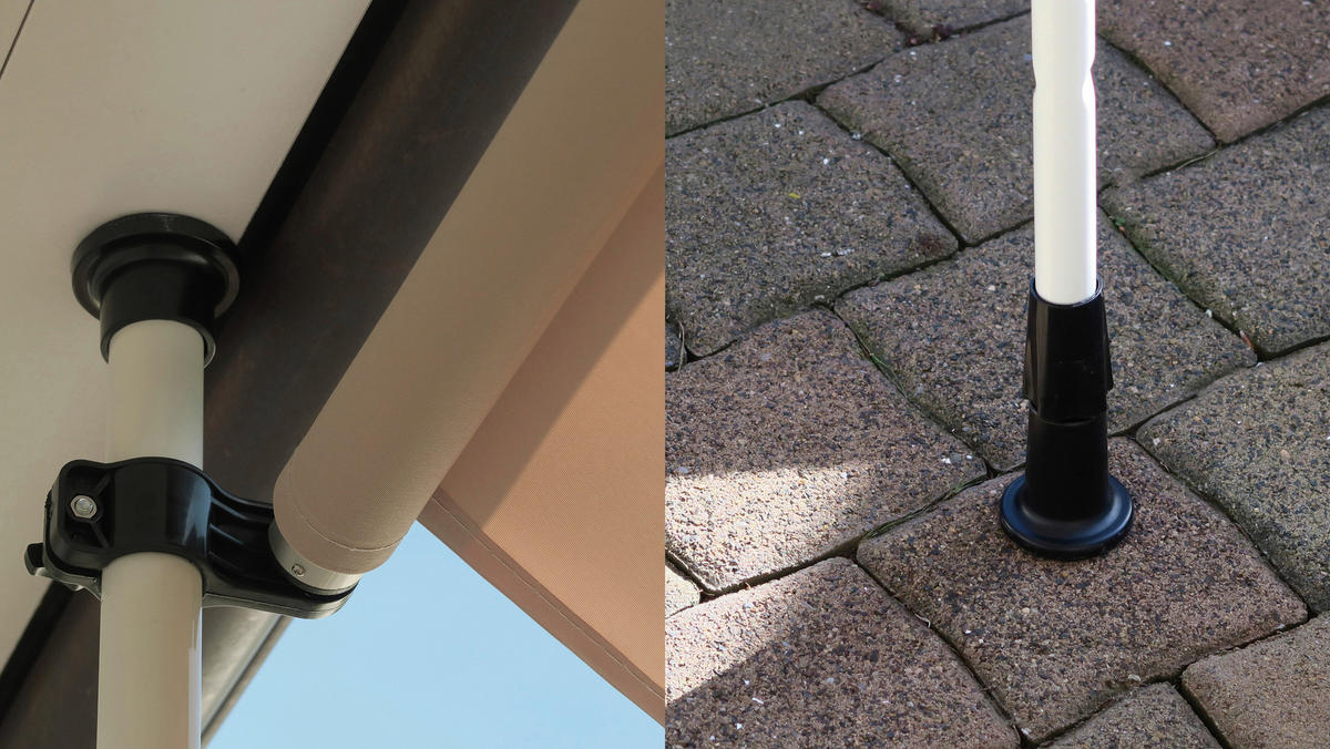 Grasekamp Klemm-Markise Ontario orange B/L: ca. 205x130 cm Ontario - orange/weiß (205,00/130,00cm) - Grasekamp