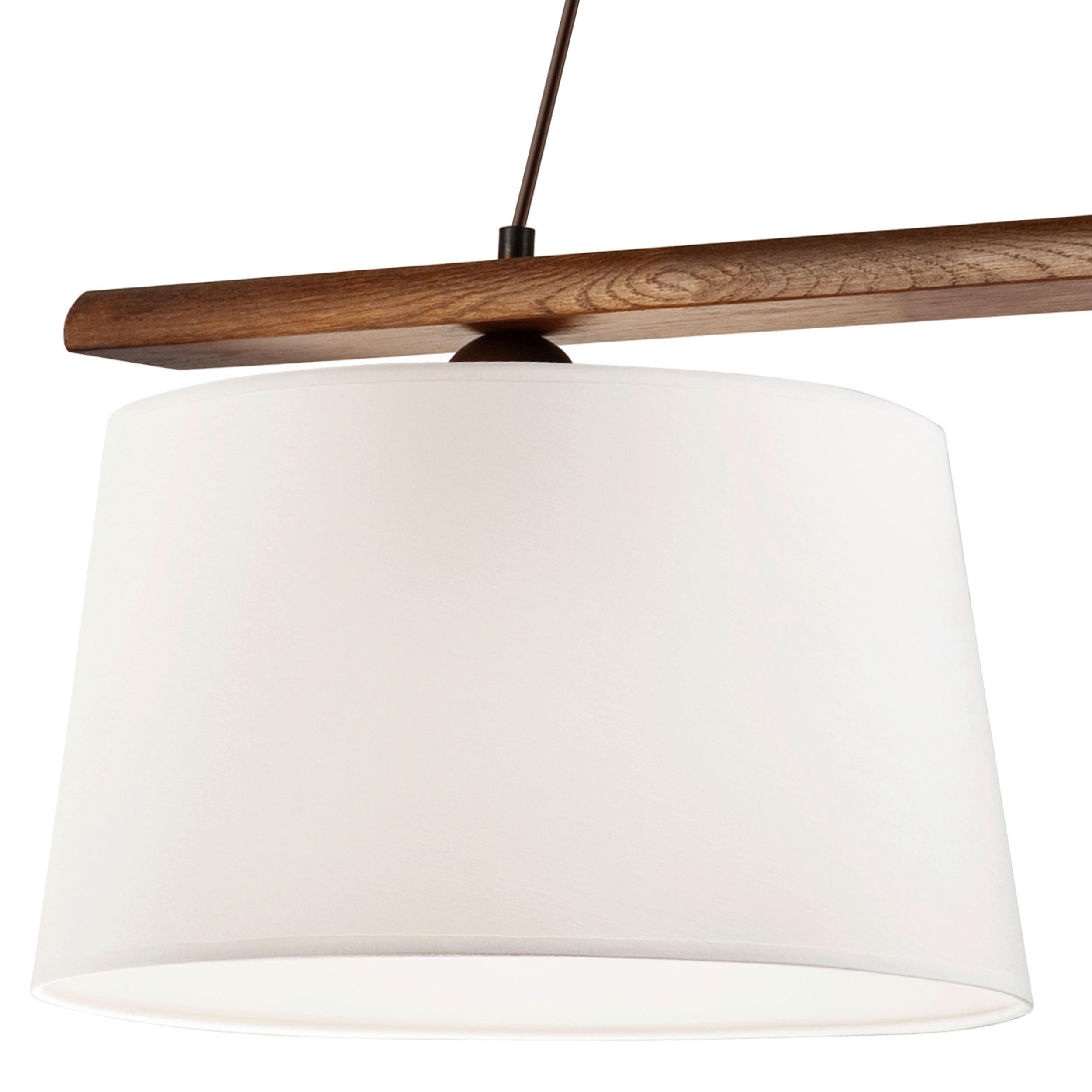 Lamkur Pendelleuchte AIDA 35178 Eiche Holz Stoff Stahl H/L: ca. 95x90 cm E27 2 Brennstellen Aida - Eiche (90,00cm) - Lamkur