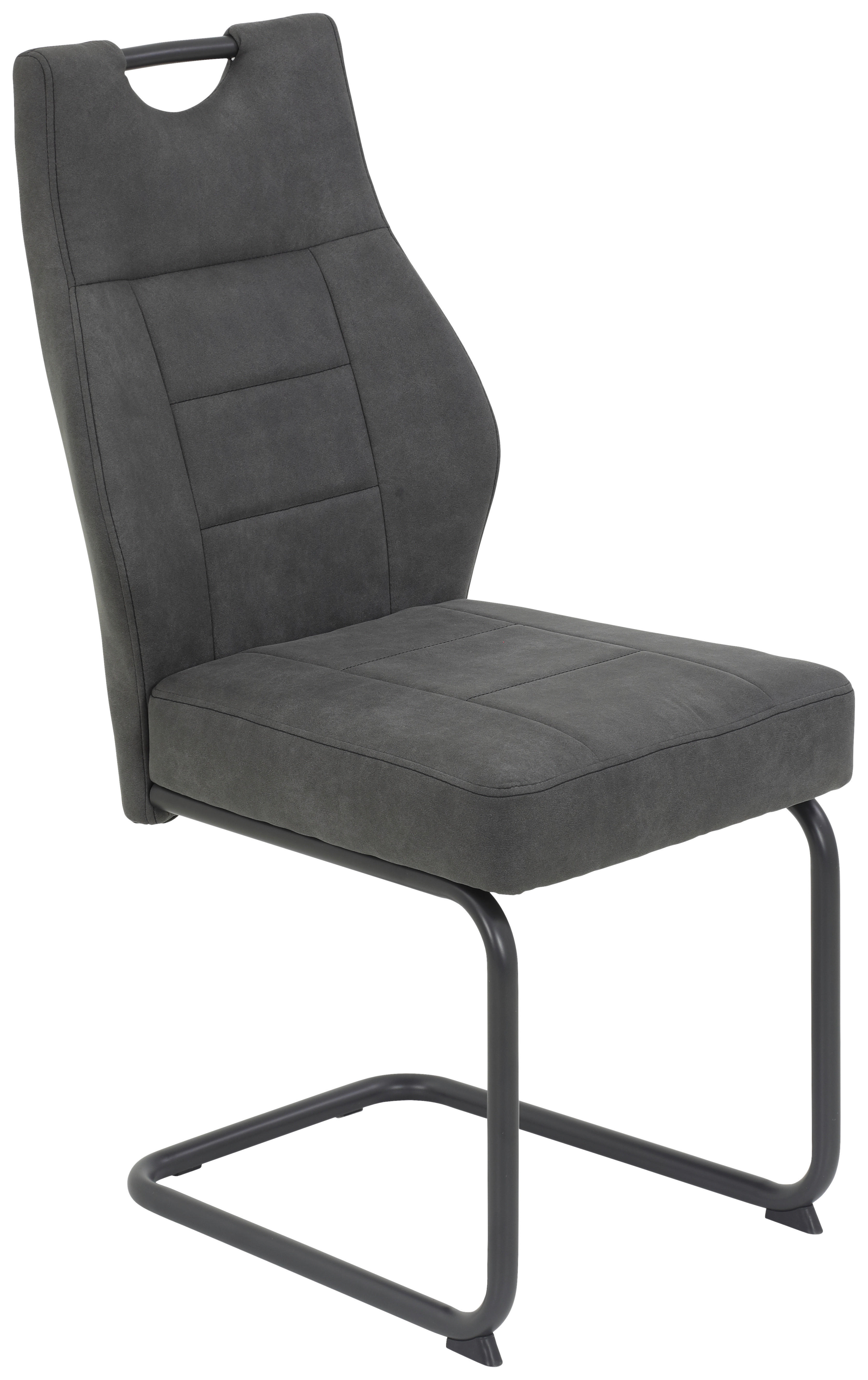 Schwingstuhl Linda II, 2er-Set anthrazit Metall Microfaser B/H/T: ca. 44x97x65 cm Linda II, 2er-Set - anthrazit (44,00/97,00/65,00cm) - Hela