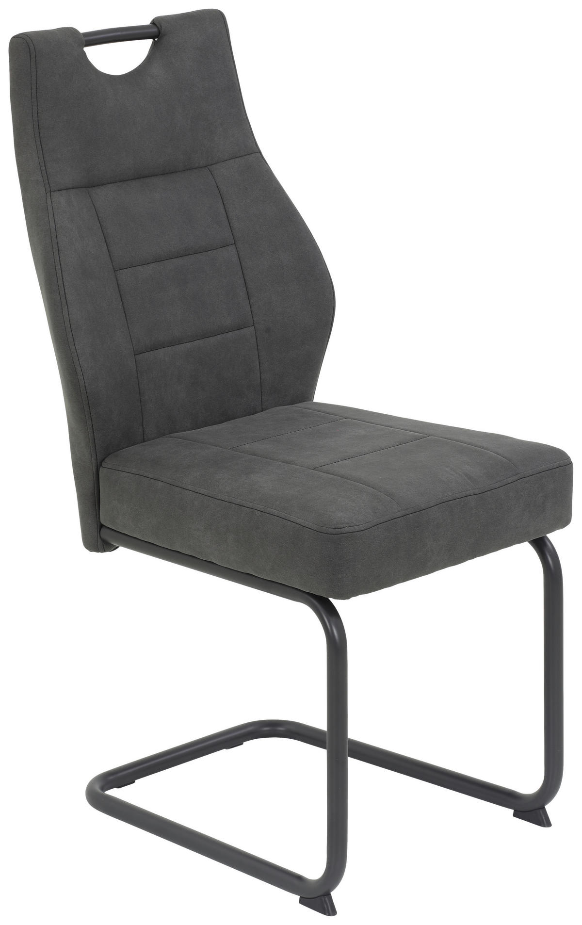 Schwingstuhl Linda II, 2er-Set anthrazit Metall Microfaser B/H/T: ca. 44x97x65 cm Linda II, 2er-Set - anthrazit (44,00/97,00/65,00cm) - Hela