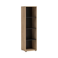 Hochschrank Emmik schwarz matt Eiche Eiche weiß Nachbildung B/H/T: ca. 44,8x163,6x41 cm Emmik - Eiche/schwarz (44,80/163,60/41,00cm) - Möbelpartner
