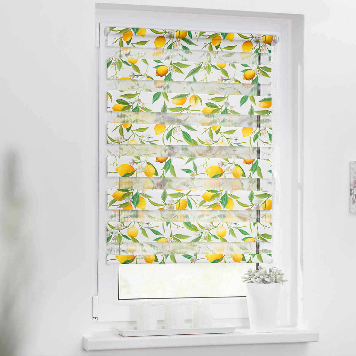 Doppelrollo Duo Limone gelb B/T: ca. 90x150 cm Duo Limone - gelb/grün (90,00/150,00cm) - LICHTBLICK
