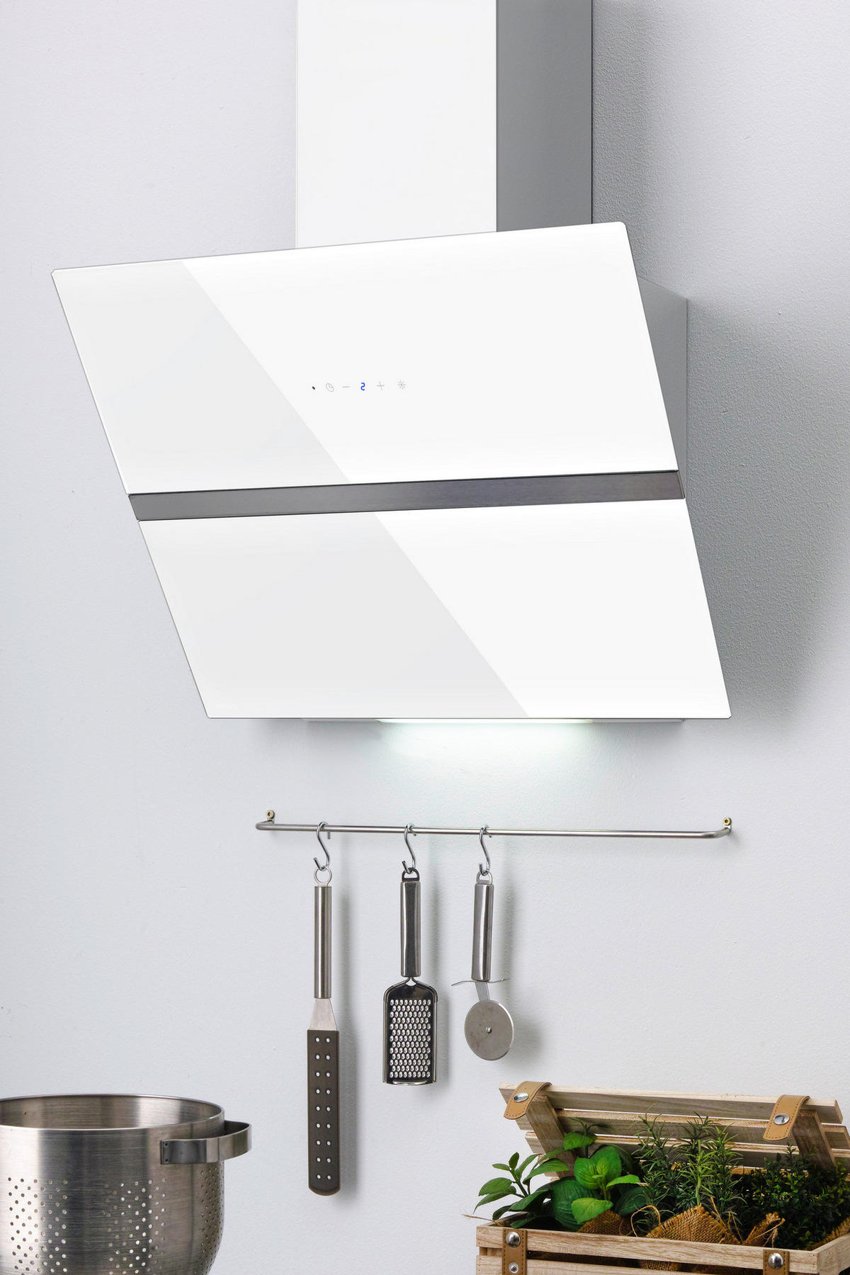 INTERPLAN Dunstabzugshaube Passat Pro White 60 weiß Glas Edelstahl B/H/T: ca. 60x42x38,5 cm Passat Pro White 60 - weiß (60,00/42,00/38,50cm) - INTERPLAN