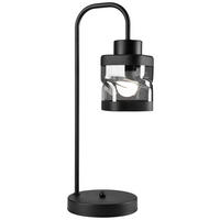 Lamkur Tischlampe schwarz Glas Stahl B/H/L: ca. 19x17x63 cm E27 1 Brennstellen Hugo - schwarz (63,00/19,00/17,00cm) - Lamkur