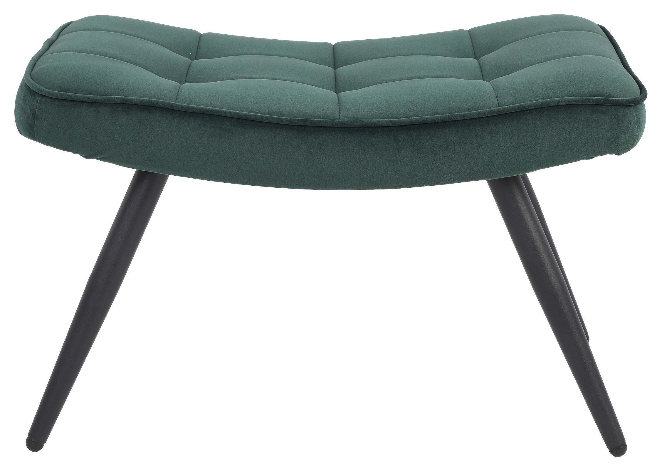 byLIVING Hocker UTA dunkelgrün schwarz Stoff Metall B/H/T: ca. 60x39x41 cm UTA - schwarz/dunkelgrün (60,00/39,00/41,00cm) - byLIVING