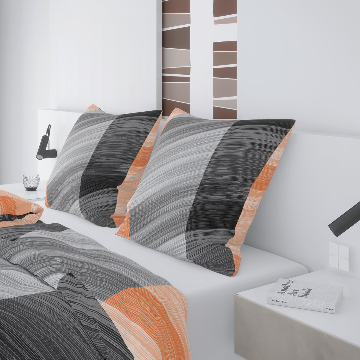 Microfaser Bettwäsche Bettwäsche_Microfaser_Wella - apricot/silber (135,00/200,00cm)