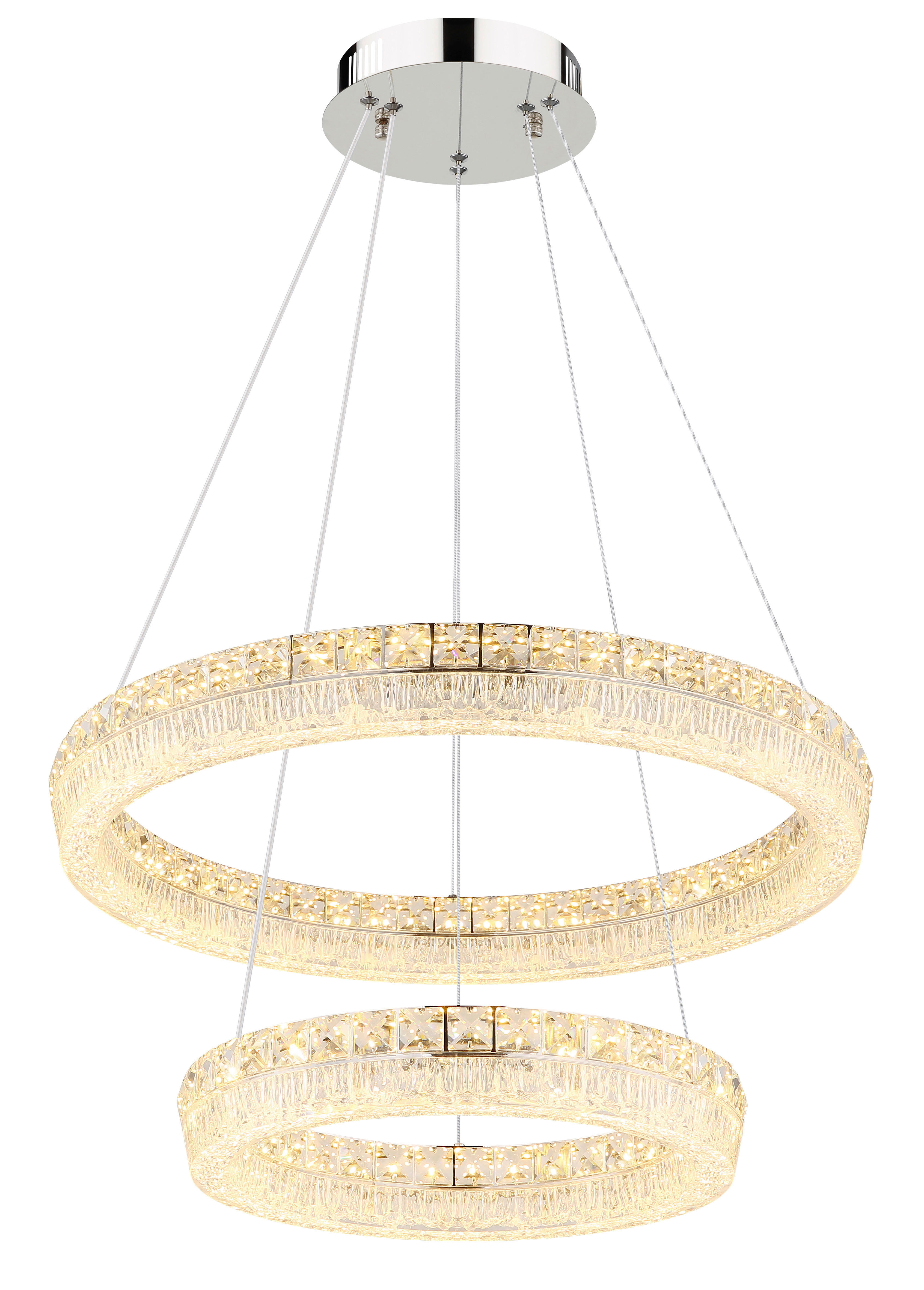 GLOBO Hängeleuchte klar Chrom Metall Acryl Glas H/D: ca. 120x60 cm 1.0 Brennstellen Laurel - klar/Chrom (60,00/120,00cm) - GLOBO