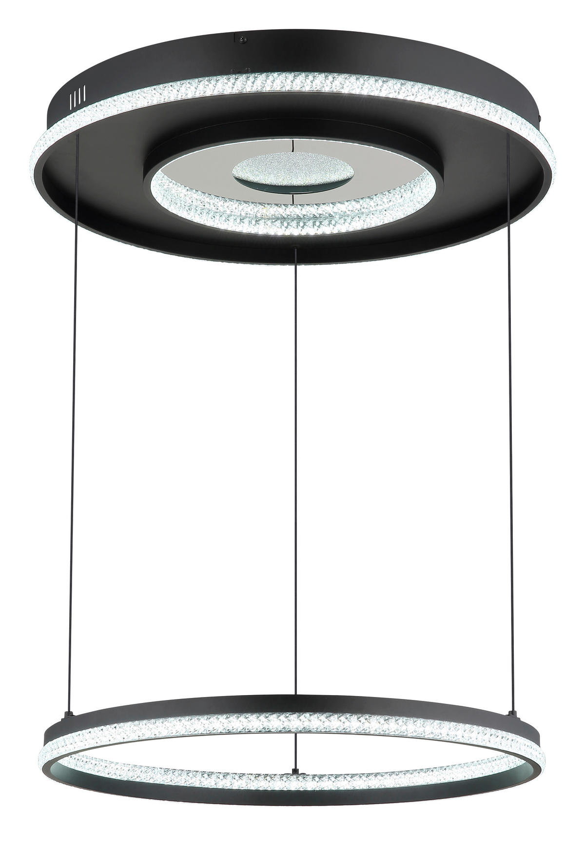 GLOBO Pendelleuchte mattschwarz klar Metall Aluminium H/D: ca. 120x60 cm 1.0 Brennstellen Marsh - klar/mattschwarz (60,00/120,00cm) - GLOBO