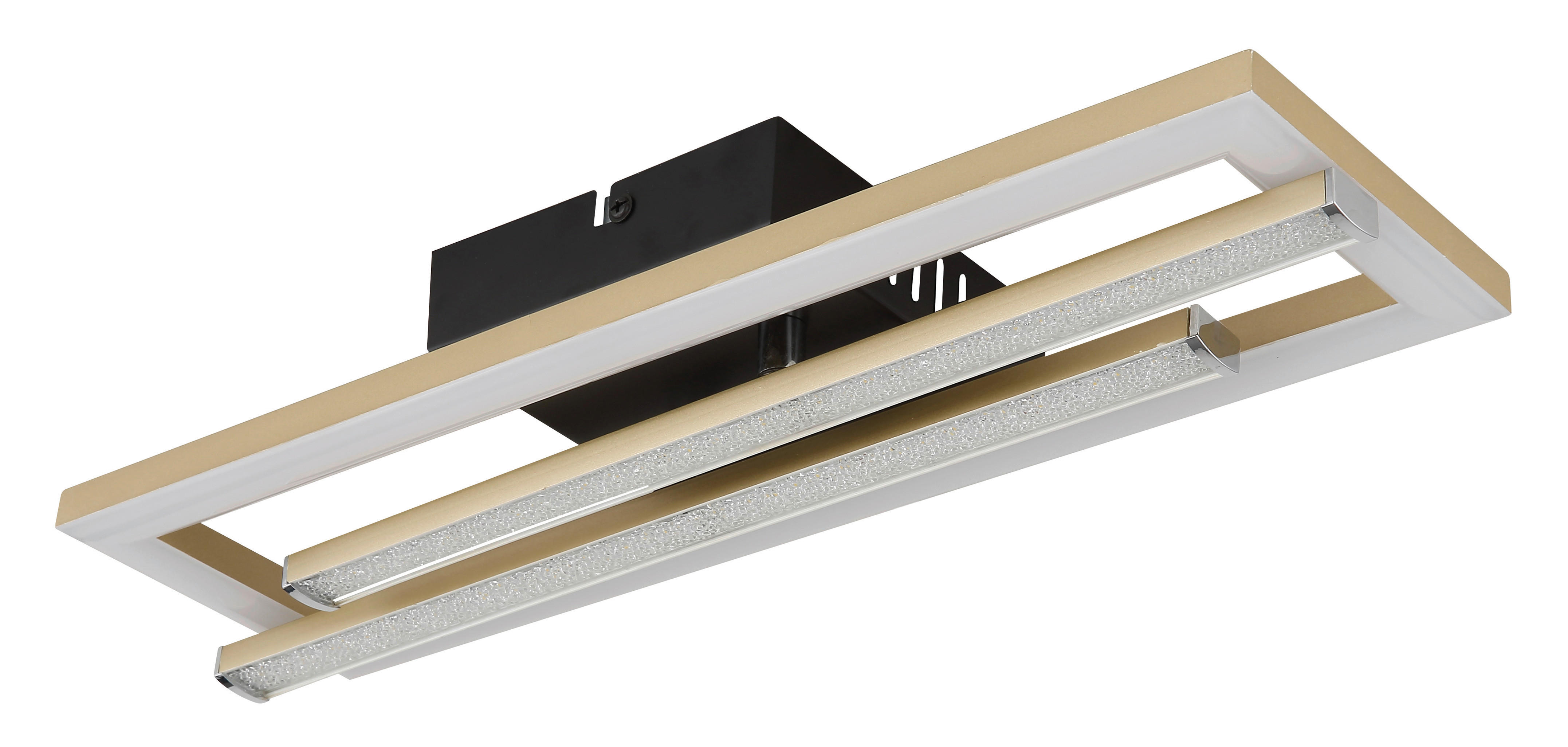 GLOBO LED-Deckenleuchte schwarz gold Kunststoff B/H/T: ca. 37,5x6,3x40 cm 1 Brennstellen HIGHWAY - gold/schwarz (37,50/6,30/40,00cm) - GLOBO