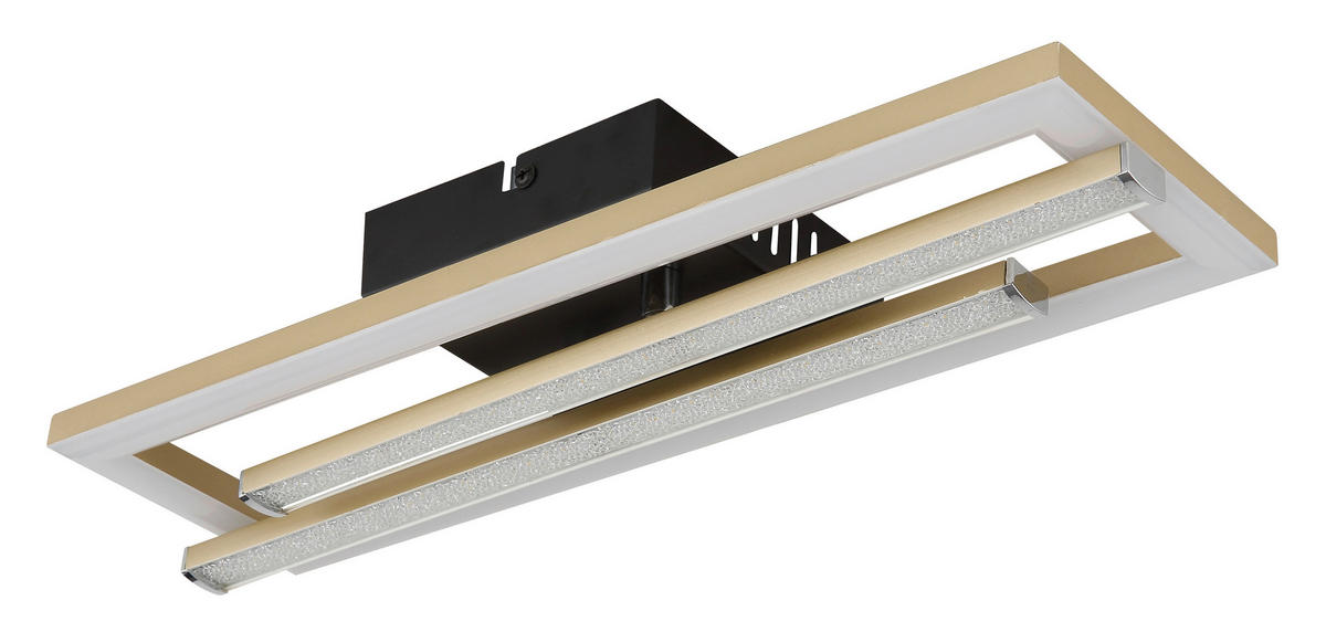 GLOBO LED-Deckenleuchte schwarz gold Kunststoff B/H/T: ca. 37,5x6,3x40 cm 1 Brennstellen HIGHWAY - gold/schwarz (37,50/6,30/40,00cm) - GLOBO