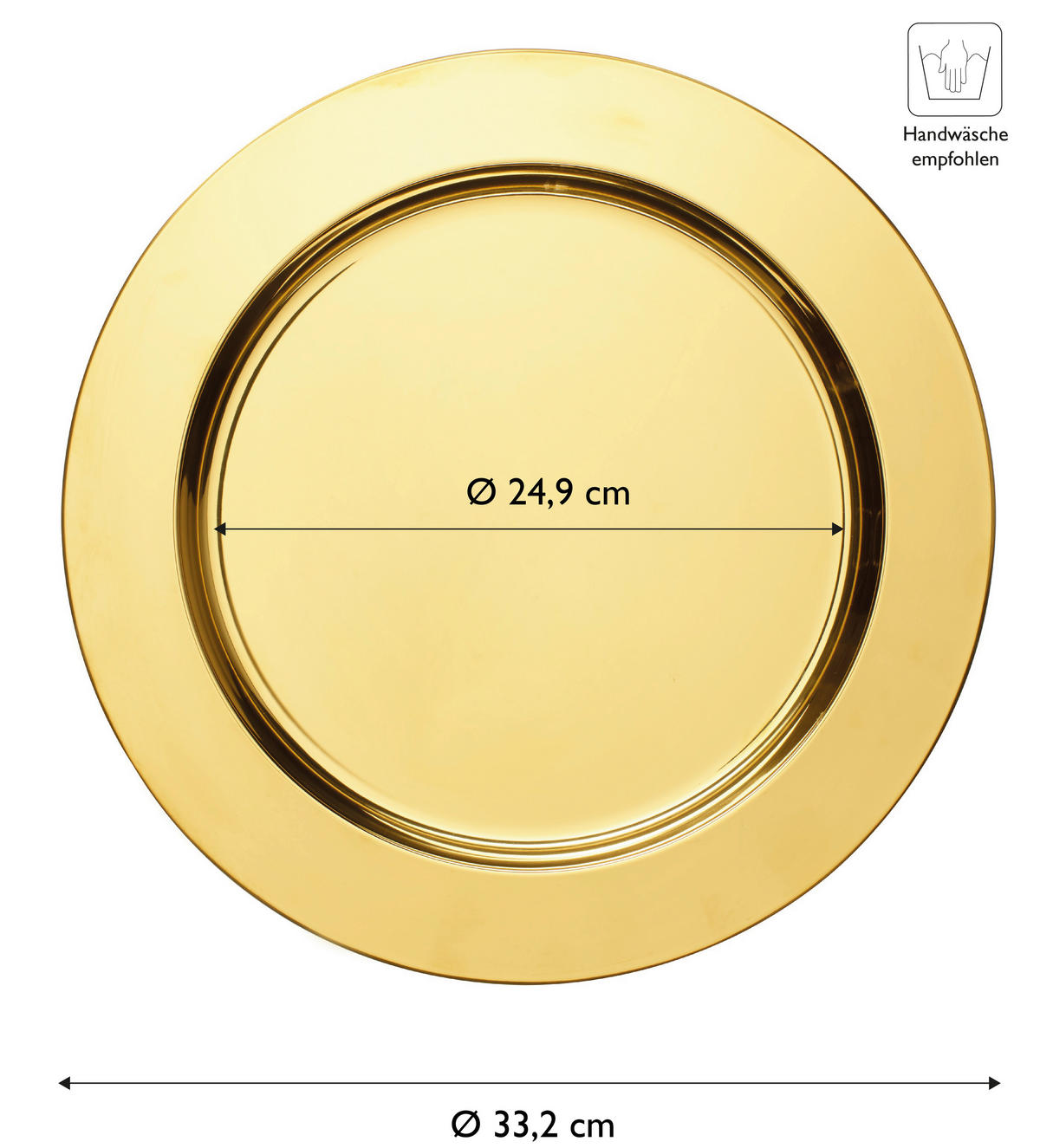ECHTWERK Platzteller-Set gold Edelstahl B/H/L: ca. 33x3x33 cm Platztellerset_2tlg. - gold (33,00/33,00/3,00cm) - ECHTWERK
